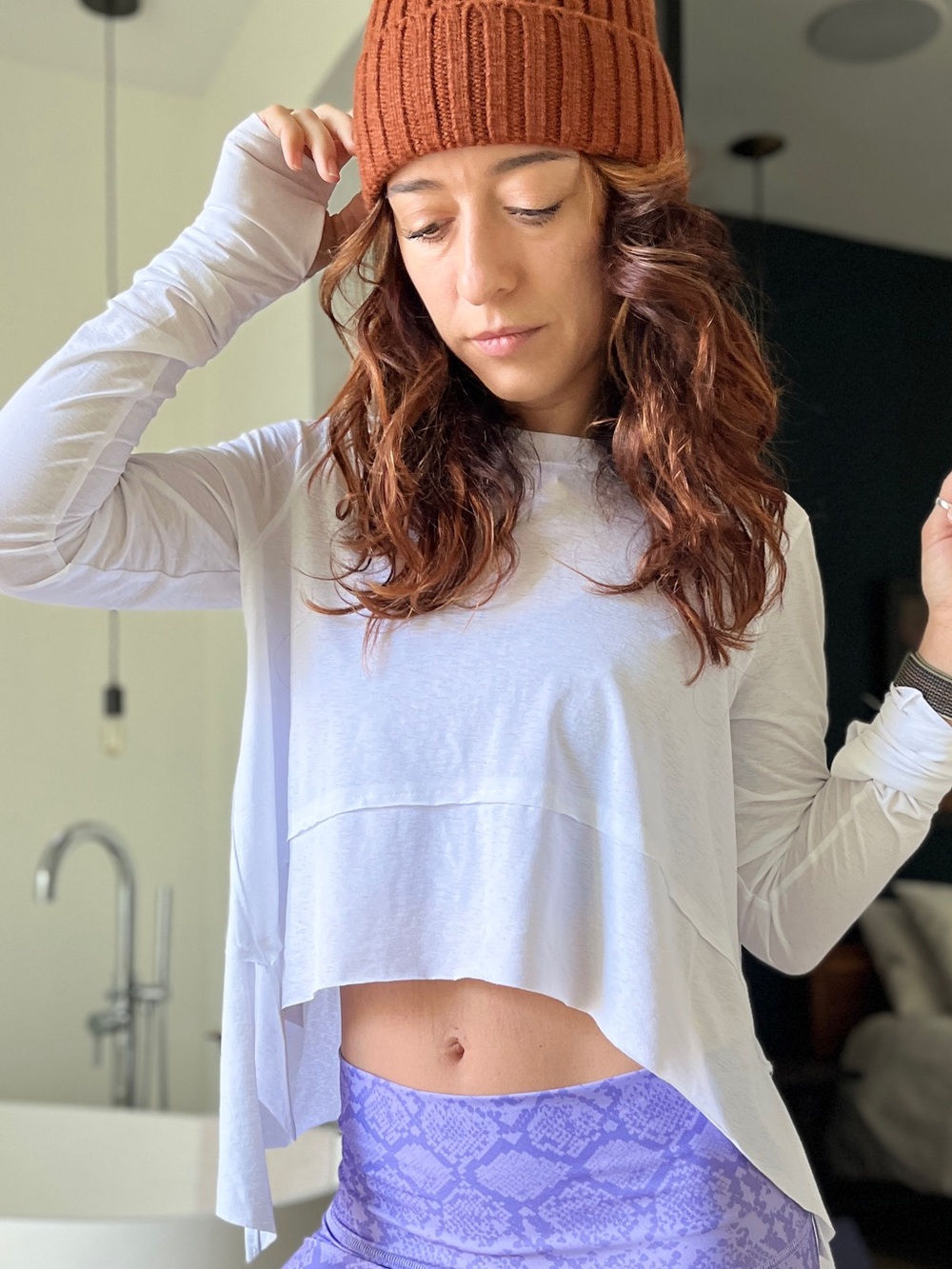 FP Movement by Free People Optic White Tempo UV Protection Long-Sleeve Tee
